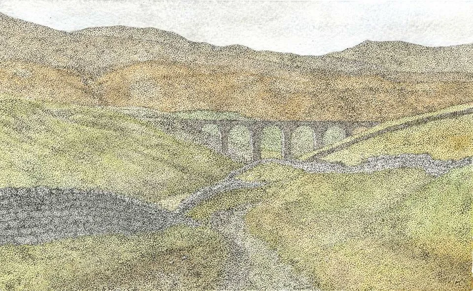 Watercolour painting — Artengill Viaduct.