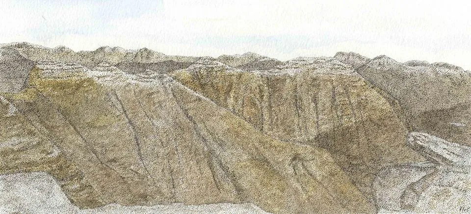 Watercolour painting — Looking north from Beinn Alligin.