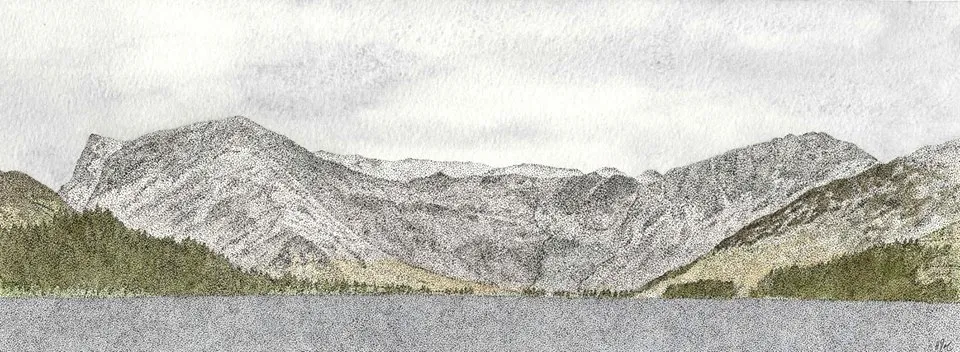 Watercolour painting — Fleetwith Pike and Haystacks from Buttermere.