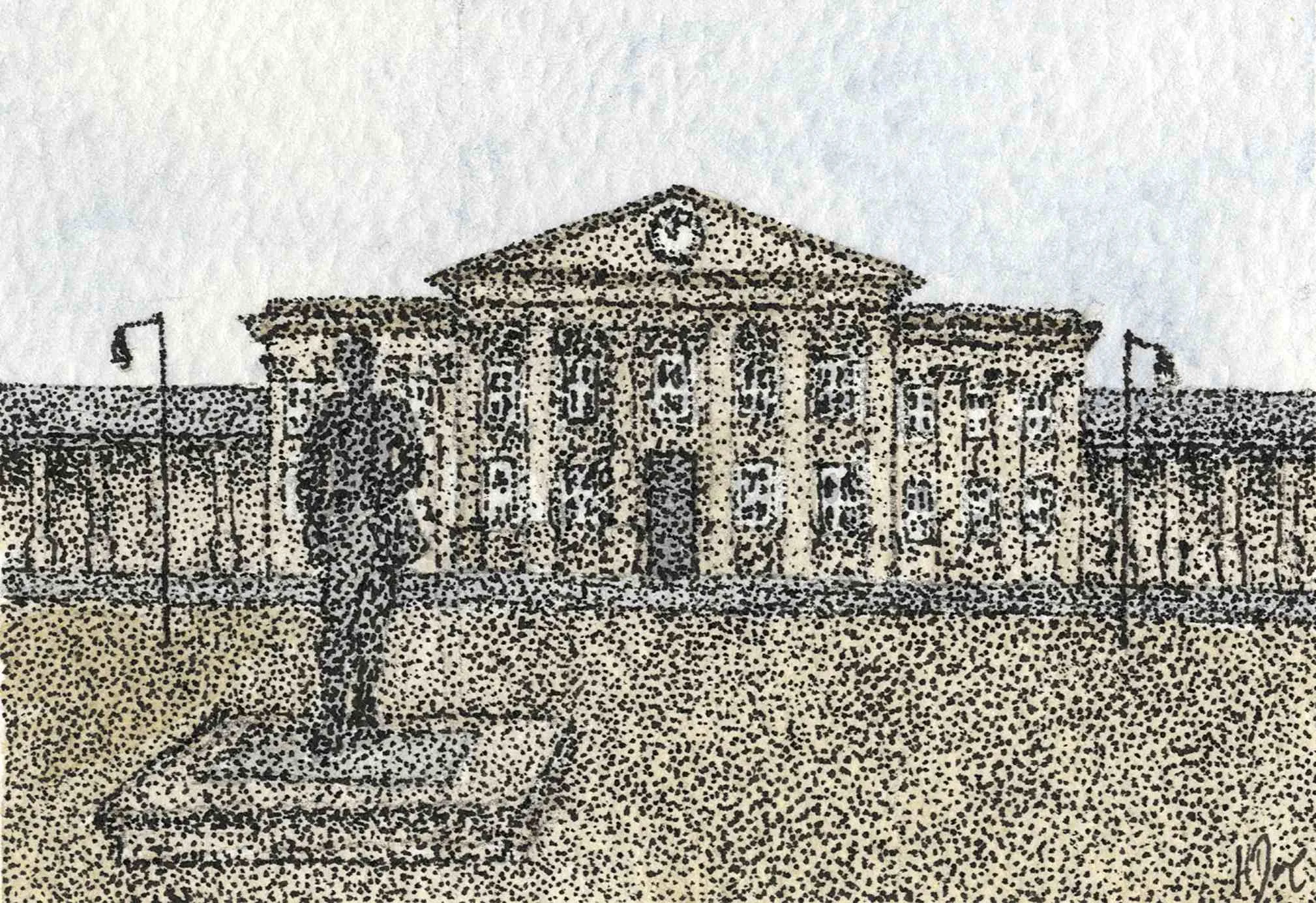 Illustration painting — Huddersfield Train Station.