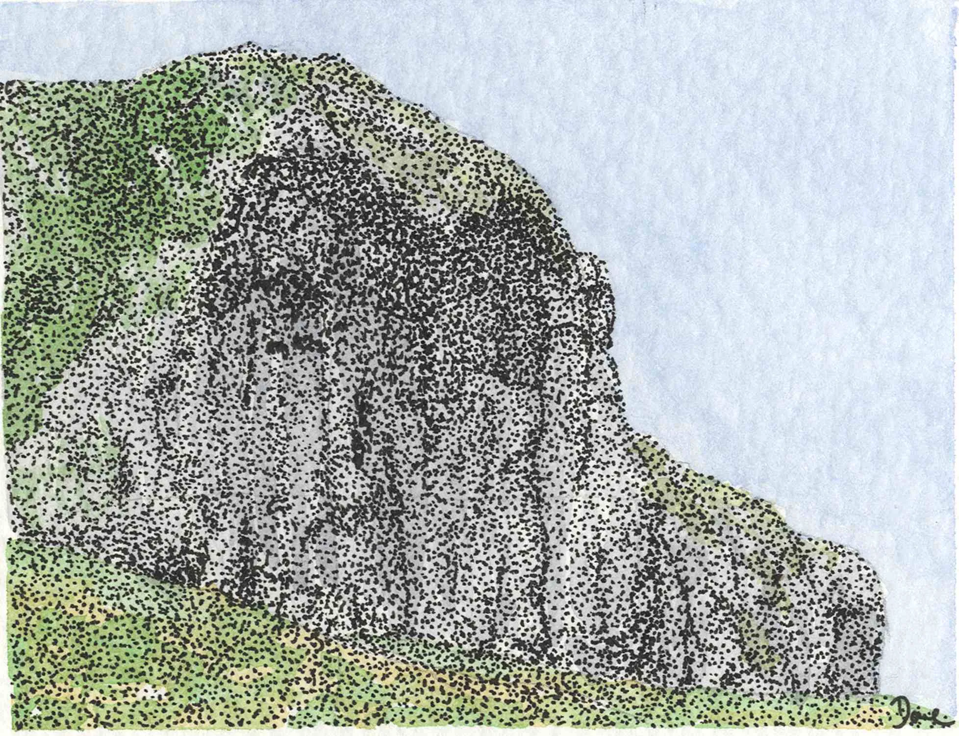 Illustration painting — Kilnsey Crag.