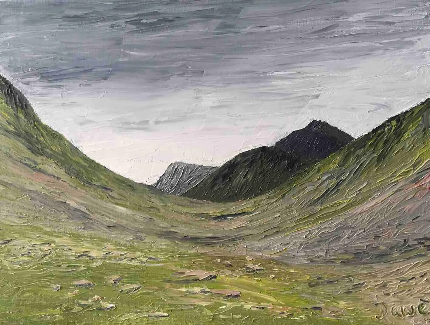 Oil painting — Summit of the Lairig Ghru.