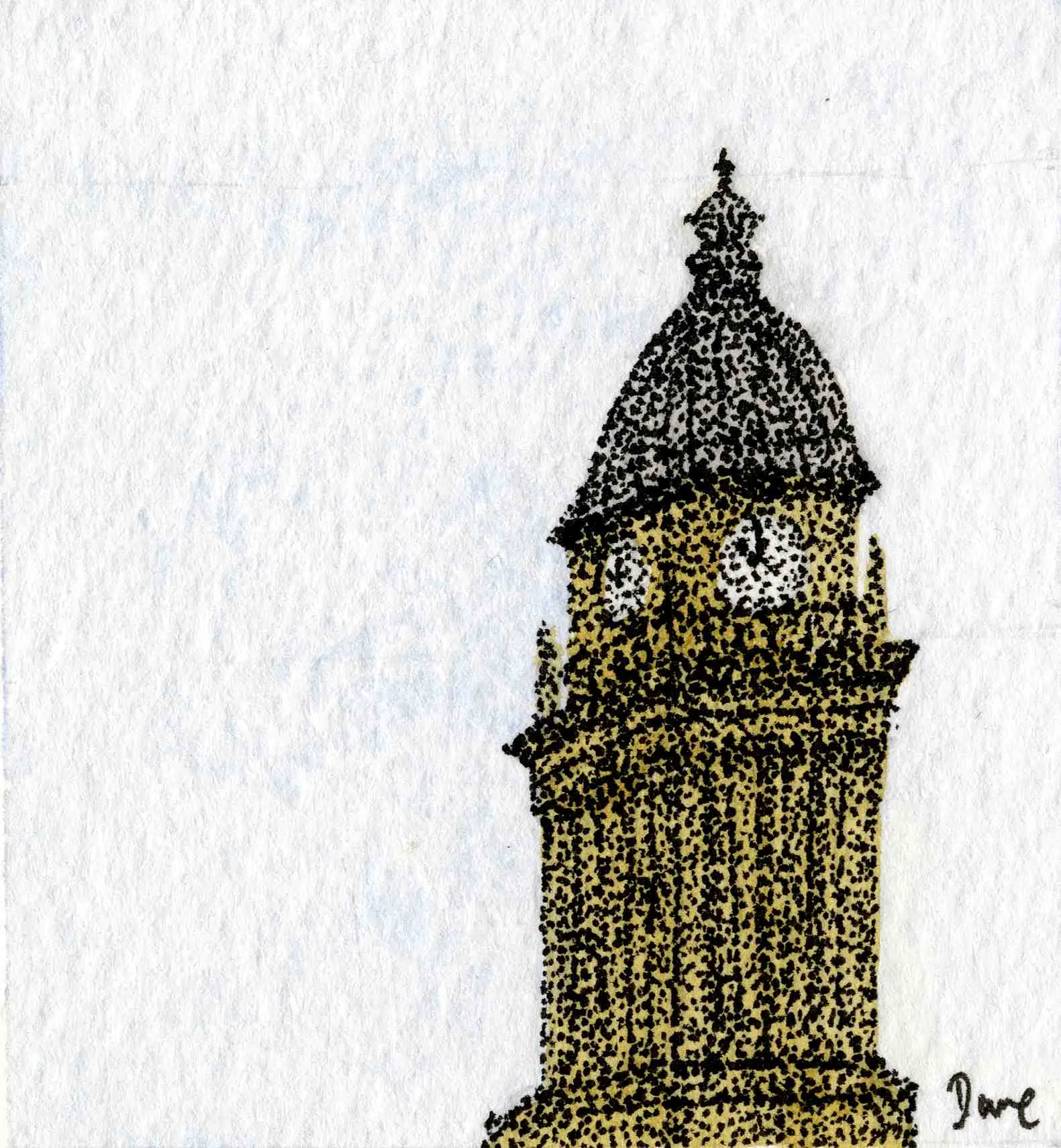 Illustration painting — Leeds Town Hall.