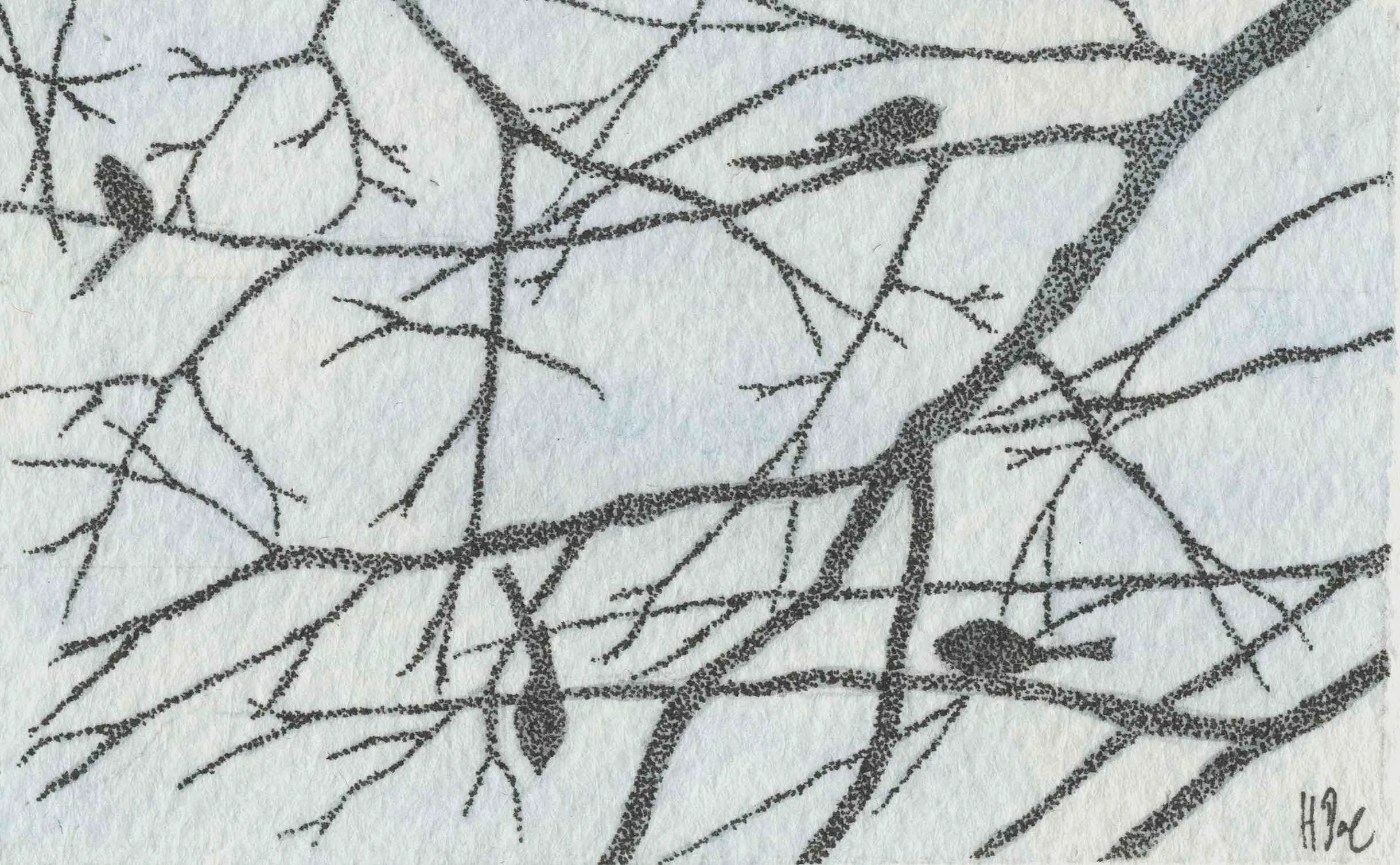 Watercolour painting — Long-tailed tits on Christmas Day.