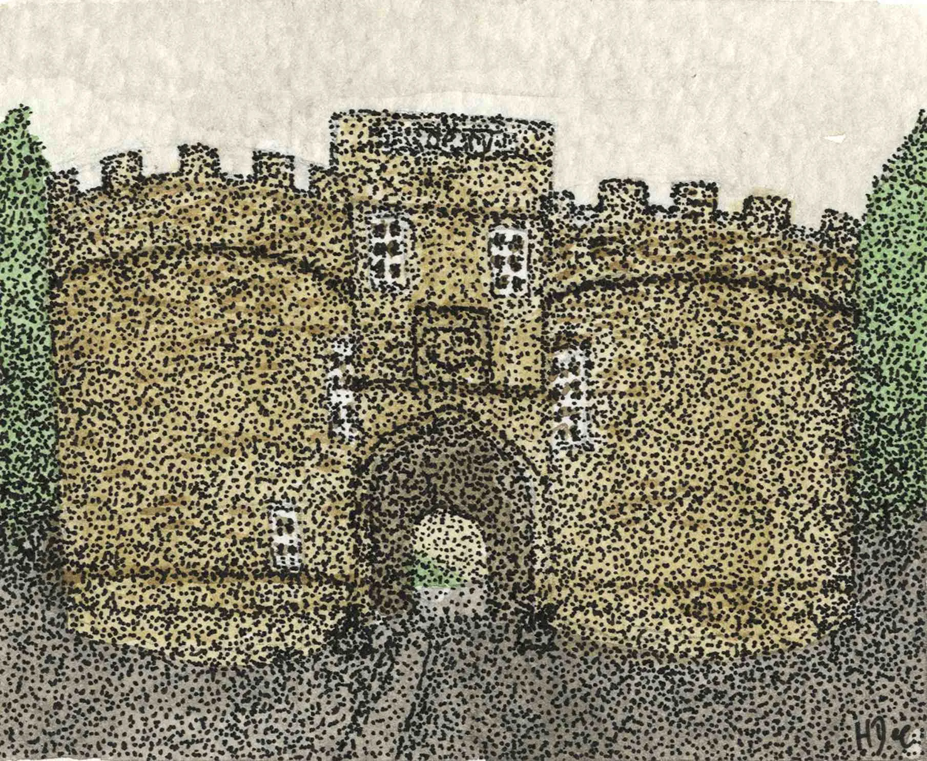 Illustration painting — Skipton Castle.
